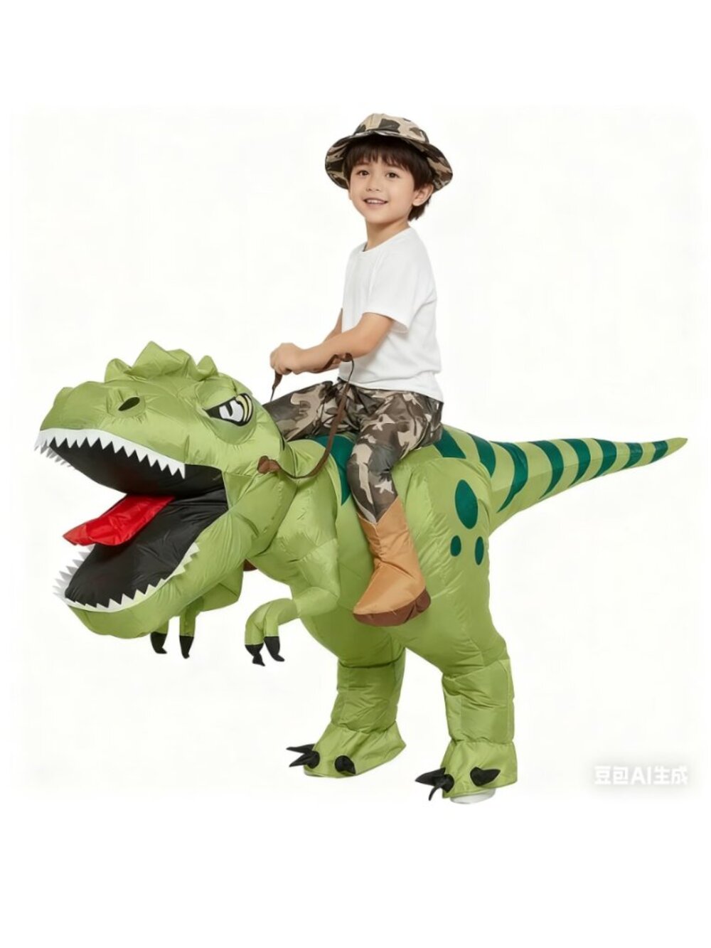 One Casa Inflatable Dinosaur Costume T Rex  Blow Up Chikd 7-10yrs. Halloween